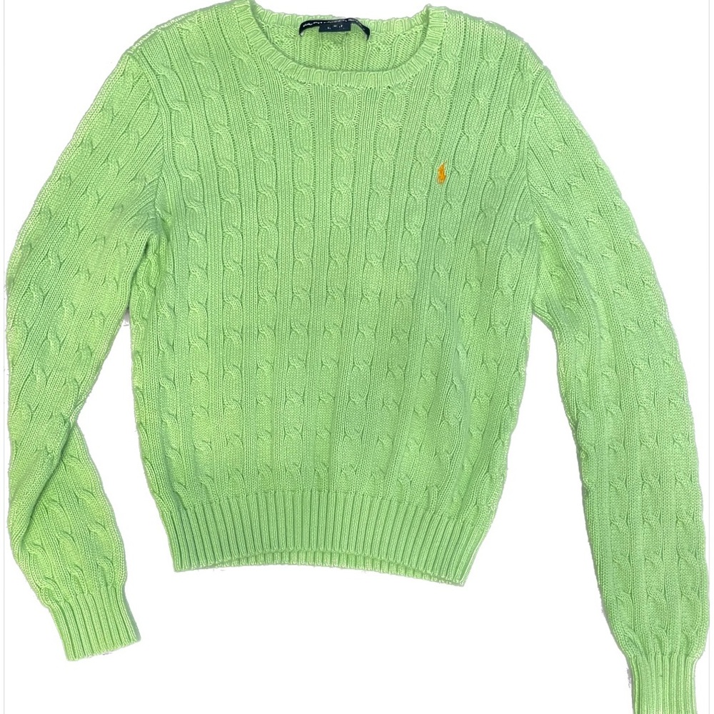 Green Ralph Lauren Sport Cable Knit Jumper
